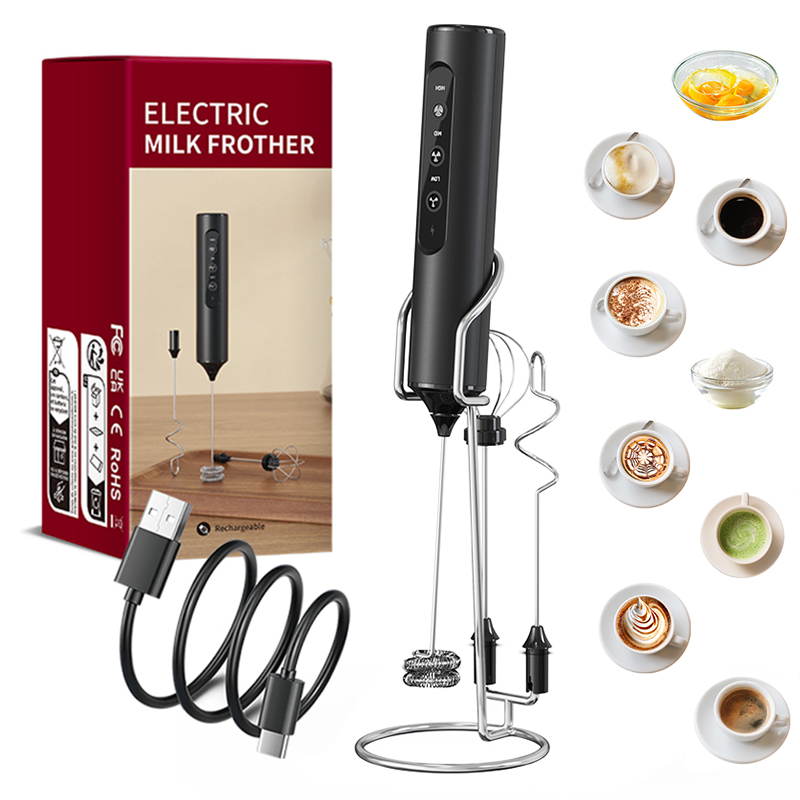 Electric Milk Frother Handheld - เครื่องตีฟองนมไฟฟ้าแบบมือถือ 3 in 1 ปรับความเร็วได้ 3