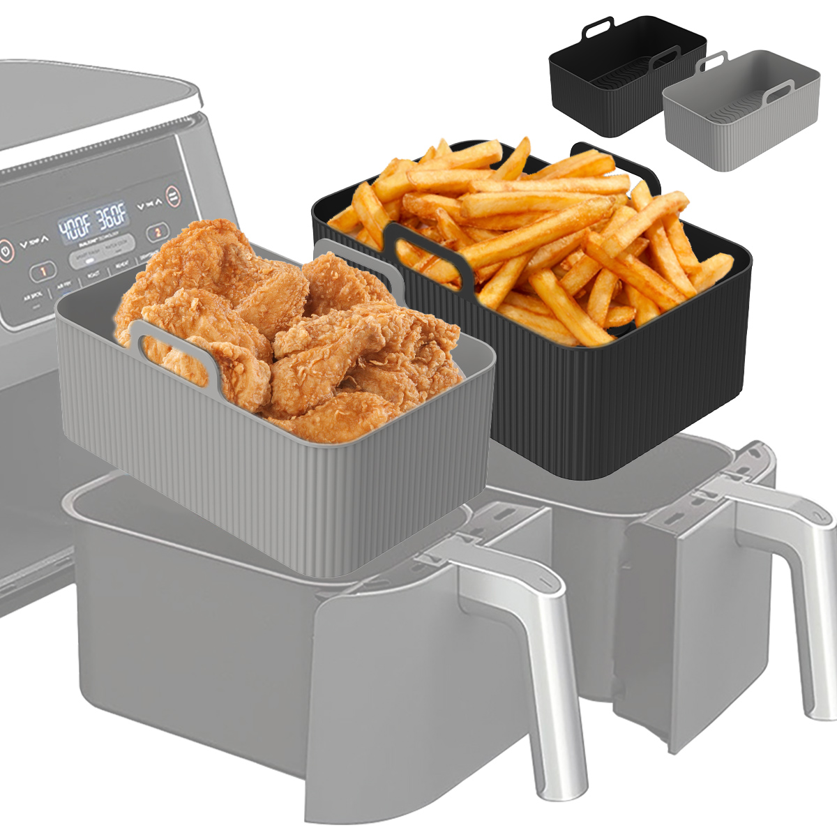 Air Fryer Silicone Pot Liner - ซิลิโคน Air Fryer Liner สําหรับ Ninja