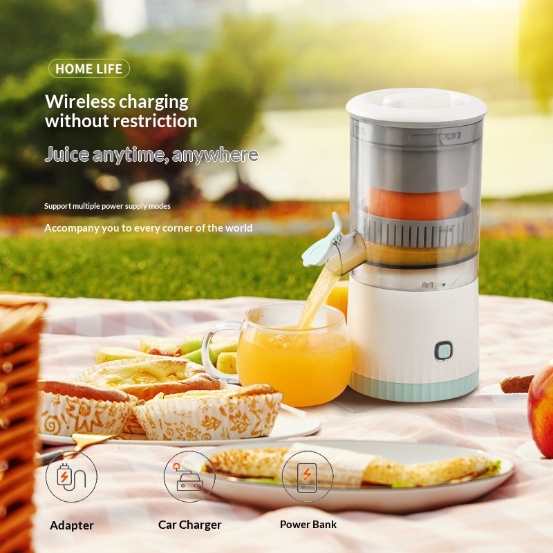 Electric Slow Juicer Cold Press - เครื่องคั้นน้ำผลไม้ไฟฟ้าไร้สายแบบพกพา USB ชาร์จได้ เครื่องคั้นน้ำผลไม้แบบกดเย็นขนาดเล็กอัตโนมัติ สำหรับคั้นส้มและมะนาว เหมาะสำหรับการเดินทาง