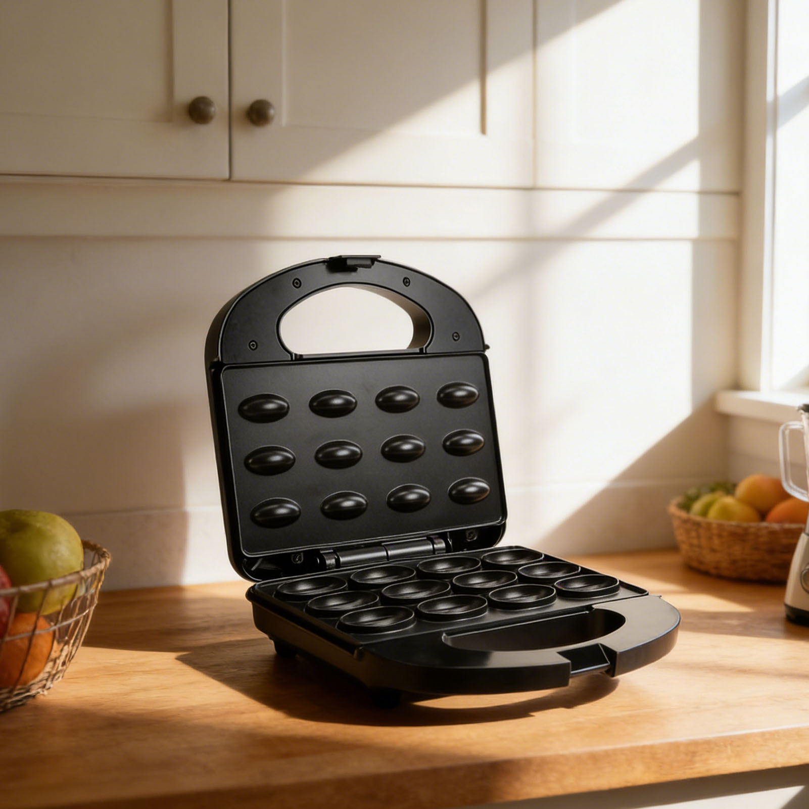 เครื่องทำคุกกี้วอลนัท 12 ชิ้น  - Mini Waffle Maker Machine บทวิจารณ์และราคา