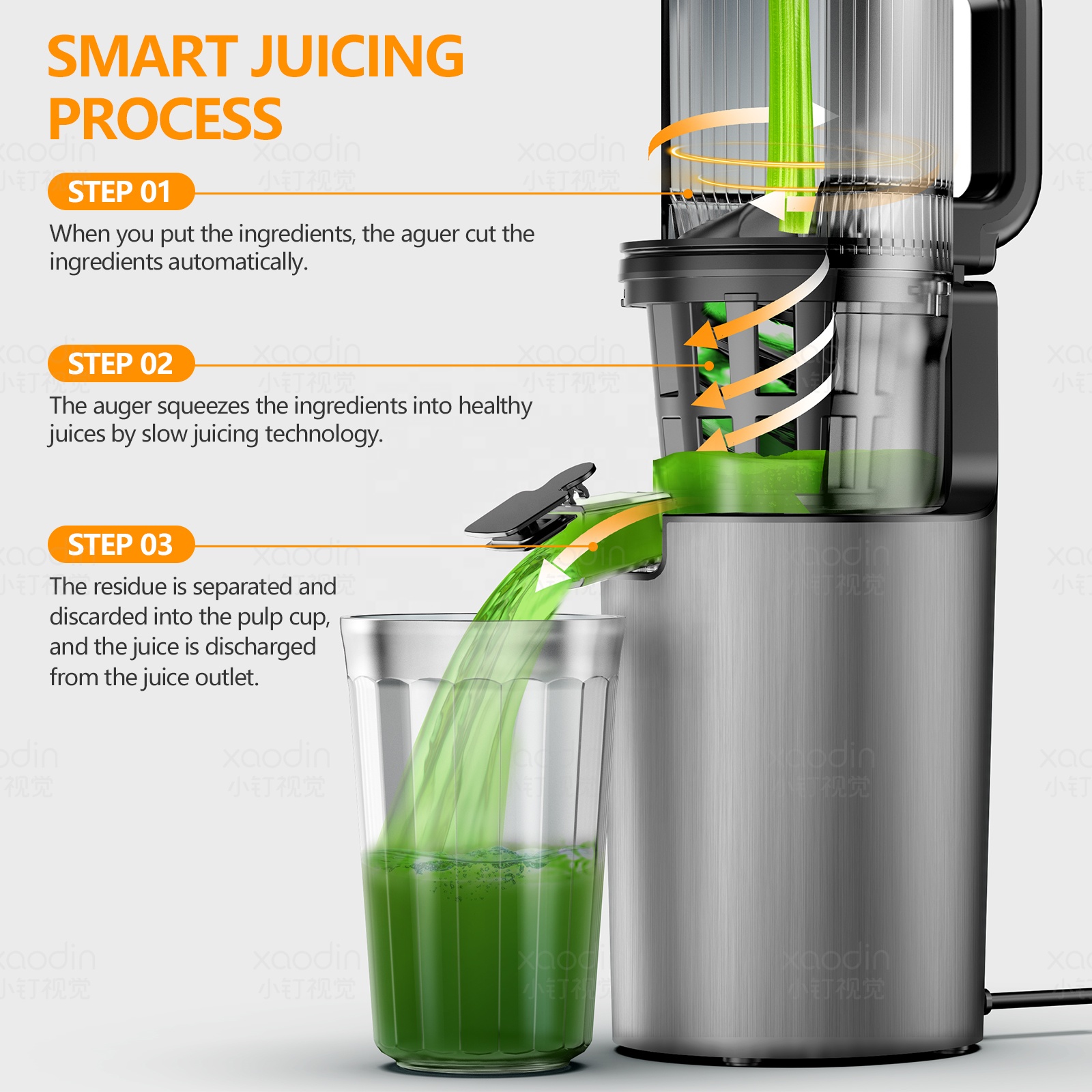 เครื่องคั้นน้ำผลไม้แบบพกพา สเต - Electric Slow Juicer Cold Press บทวิจารณ์และราคา