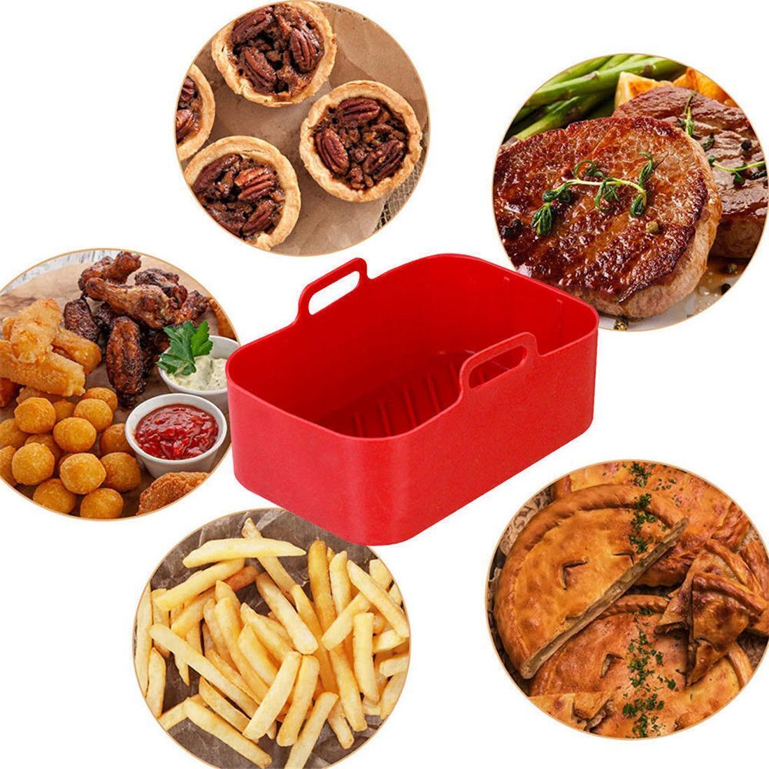 หม้อซิลิโคนรองหม้อหม้อทอด Air  - Air Fryer Silicone Pot Liner บทวิจารณ์และราคา