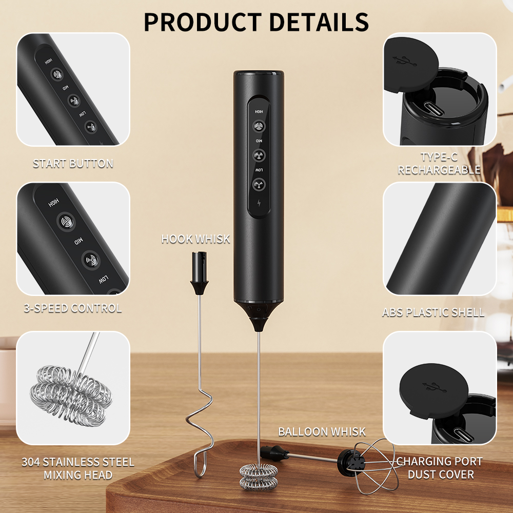 เครื่องตีฟองนมไฟฟ้าแบบมือถือ 3 - Electric Milk Frother Handheld บทวิจารณ์และราคา