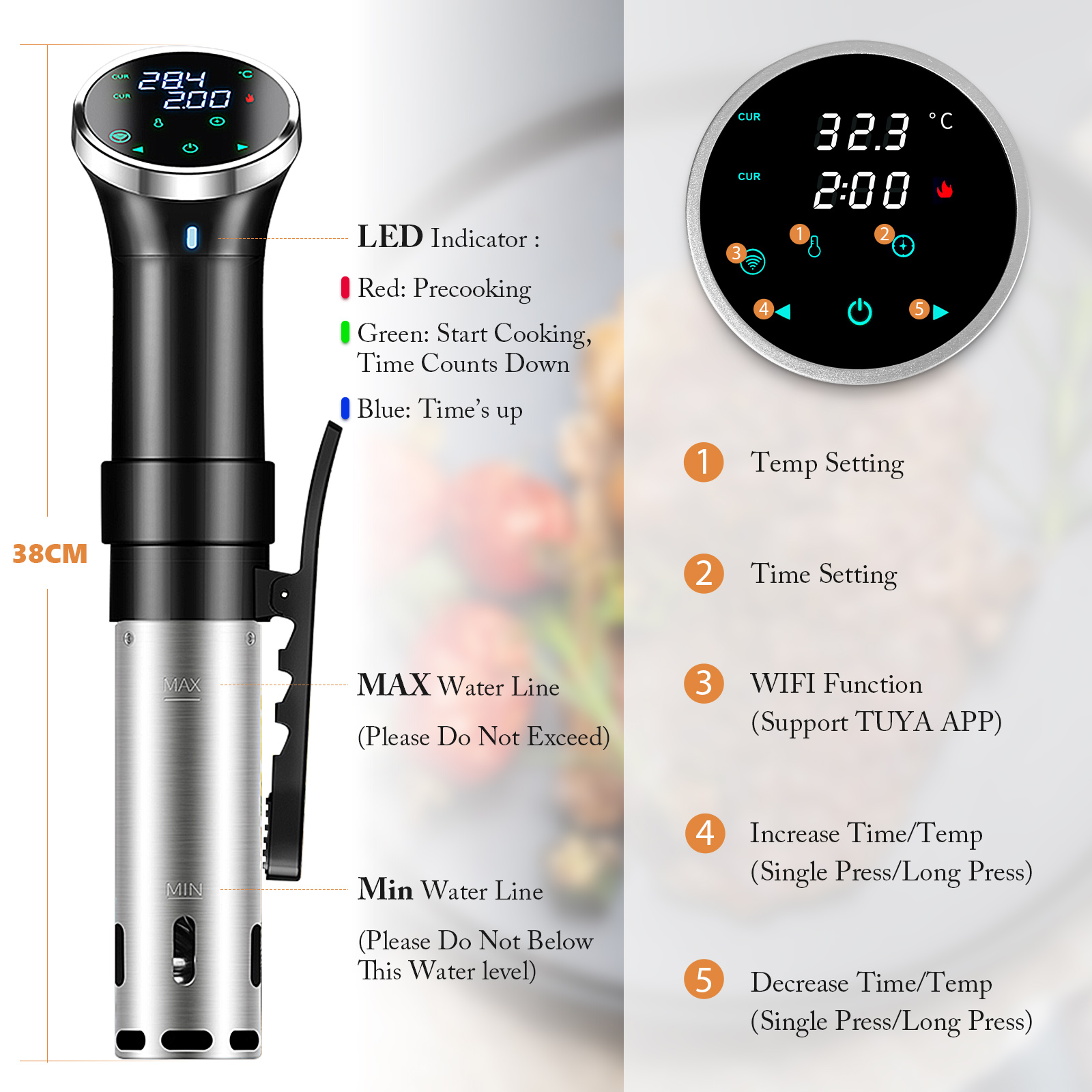 เครื่องทำอาหารซูวีดแบบดิจิตอลพ - Digital Sous Vide Precision Cooker บทวิจารณ์และราคา