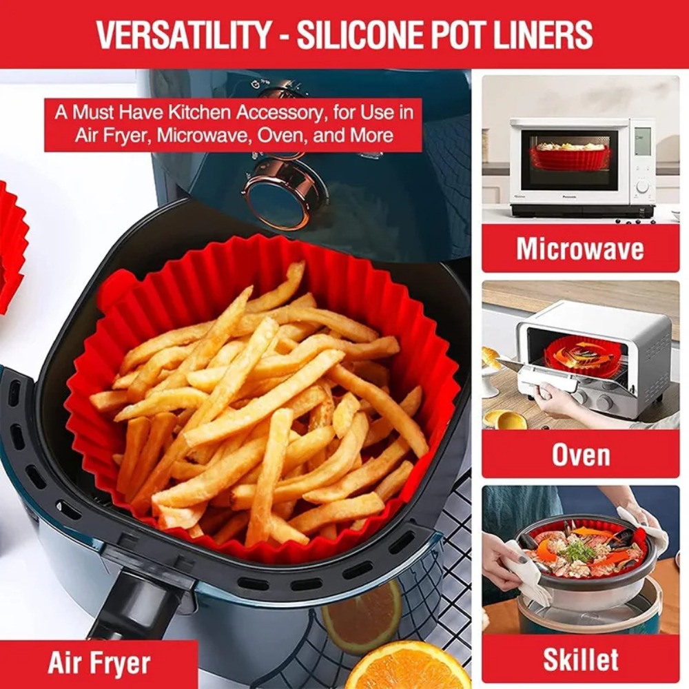 ตะกร้าซิลิโคนสำหรับหม้อทอดไร้น - Air Fryer Silicone Pot Liner บทวิจารณ์และราคา
