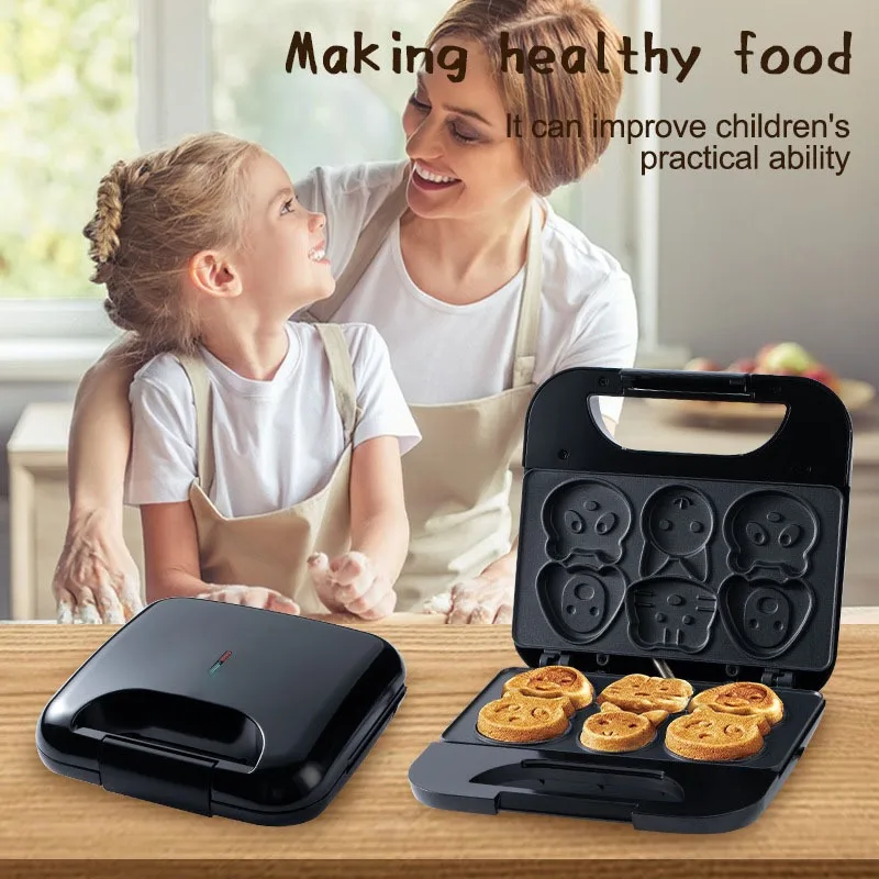 เครื่องทำบิสกิตการ์ตูนสำหรับใช - Mini Waffle Maker Machine บทวิจารณ์และราคา